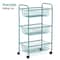 NEX™ Blue Large 3-Tier Rolling Basket Stand with Shelves & Wheels